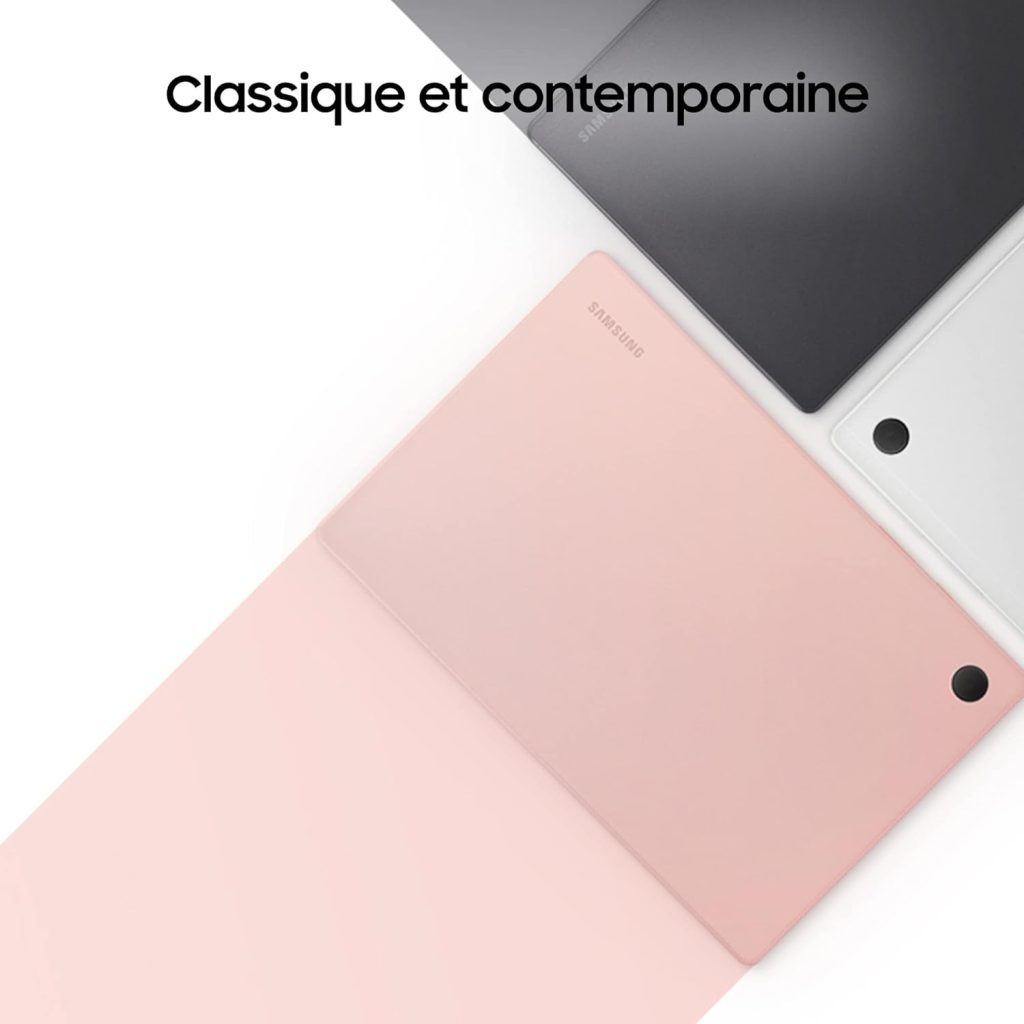 La tablette Samsung A8 offre un design simple mais élégant.